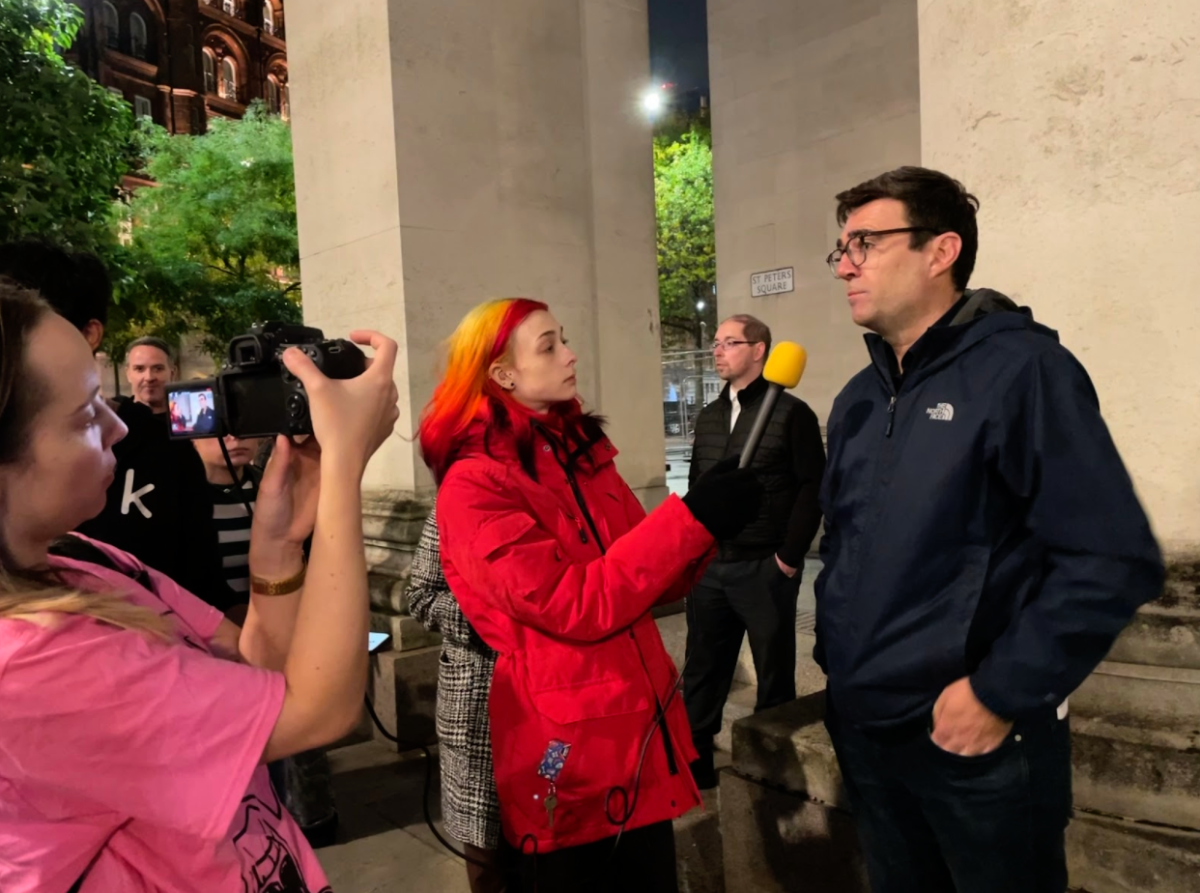 Andy Burnham discusses the Manchester Night In protest