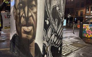 George Floyd: Manchester mural defaced again