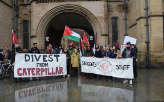 Students march in solidarity with Boycott and Divestment and UCU