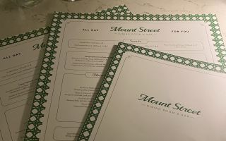For when the parents visit: Mount Street Dining Room and Bar