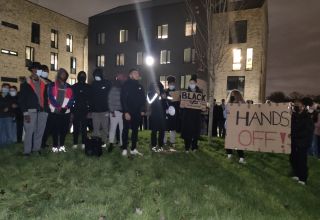 ‘I got stopped because I’m black and wearing a tracksuit’: Zac Adan speaks out at student protest