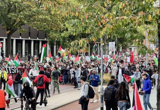 Pro-Palestine protesters march from Fallowfield to city centre