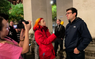 Andy Burnham discusses the Manchester Night In protest