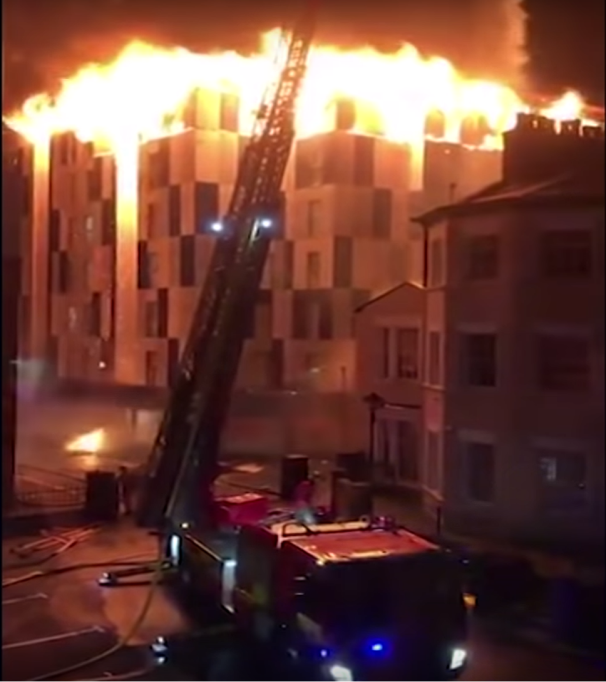 Huge blaze at student accommodation in Bolton