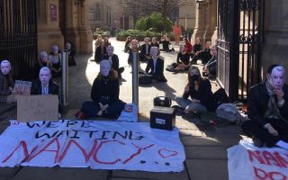 #NancyOut Campaign stage sit-in at the University of Manchester