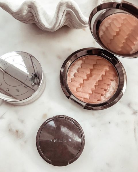 Becca cosmetics highlighter and makeup products