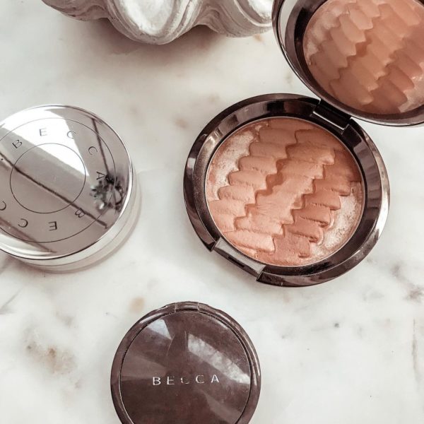 Becca cosmetics highlighter and makeup products