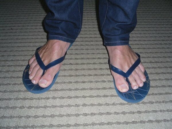 Flip-flops and jeans