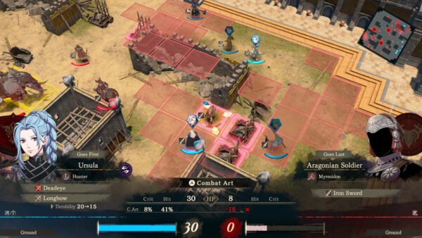 Gameplay image of the tactics combat in upcoming Nintendo release Fire Emblem: Fortune's Weave