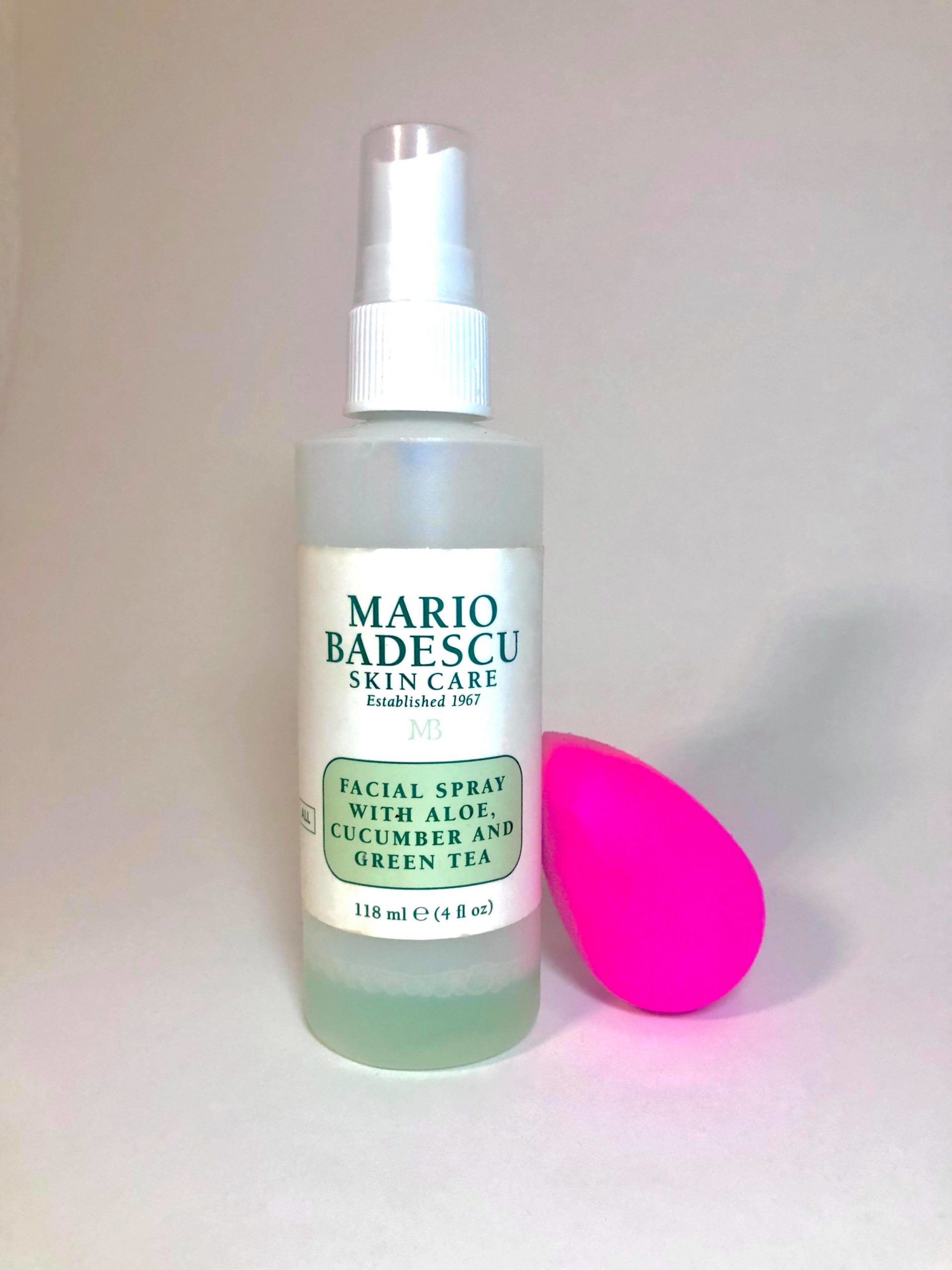Mario Badescu facial spray and Beauty Blender