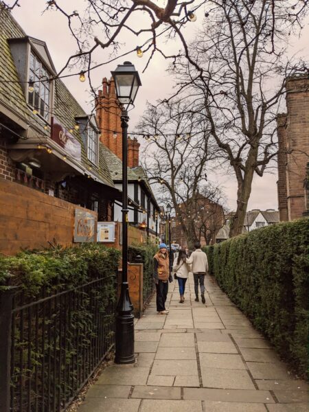 Pubs facing Chester Cathedral. Photo: Erin Botten @ The Mancunion
