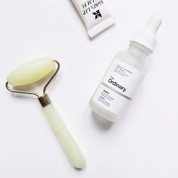 The Ordinary 'Buffet' serum and a skin roller