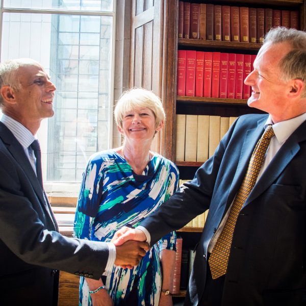 Professor Withers, Dame Nancy Rothwell, and John Penrose MP. Photo: University of Manchester
