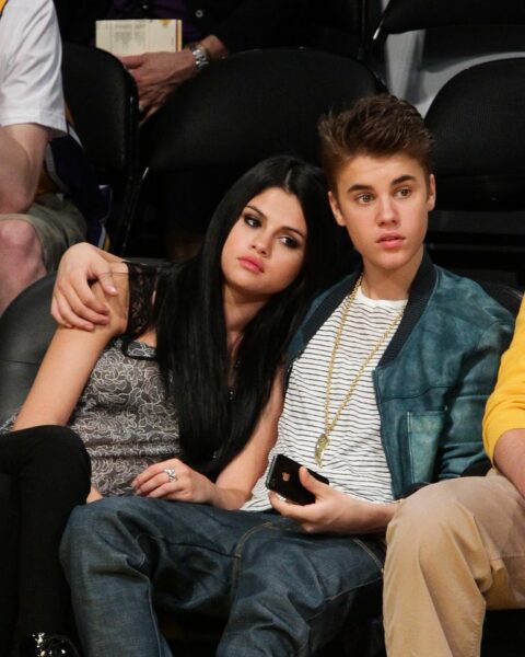 Selena Gomez and Justin Bieber as young stars