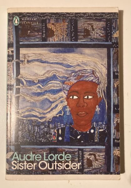 Picture of the front cover of Audre Lorde's Book, Sister Outsider